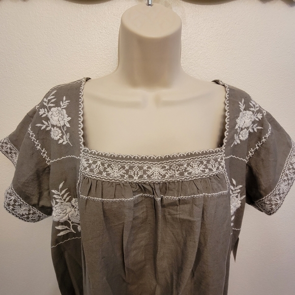 Forever 21 Linen Blend Short Sleeve Dress - Picture 2 of 5